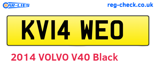 KV14WEO are the vehicle registration plates.