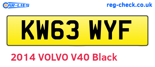 KW63WYF are the vehicle registration plates.