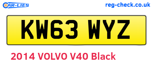 KW63WYZ are the vehicle registration plates.
