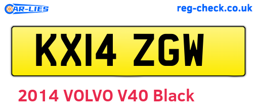KX14ZGW are the vehicle registration plates.