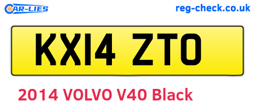 KX14ZTO are the vehicle registration plates.