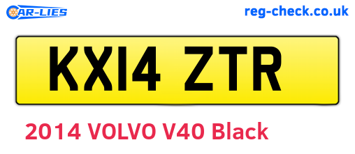 KX14ZTR are the vehicle registration plates.