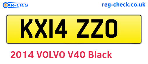 KX14ZZO are the vehicle registration plates.
