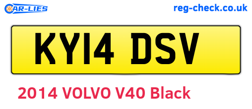 KY14DSV are the vehicle registration plates.