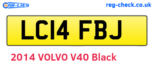 LC14FBJ are the vehicle registration plates.