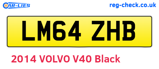 LM64ZHB are the vehicle registration plates.
