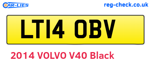 LT14OBV are the vehicle registration plates.