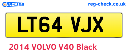 LT64VJX are the vehicle registration plates.