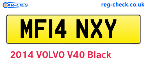 MF14NXY are the vehicle registration plates.