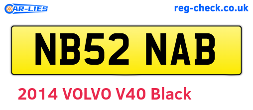 NB52NAB are the vehicle registration plates.