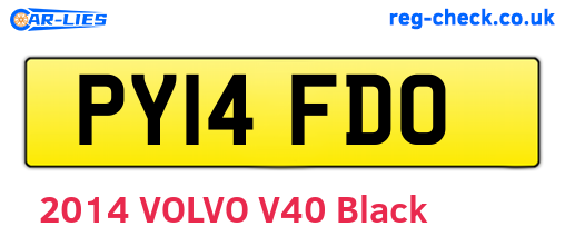 PY14FDO are the vehicle registration plates.