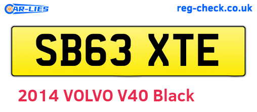 SB63XTE are the vehicle registration plates.
