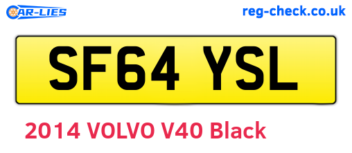 SF64YSL are the vehicle registration plates.