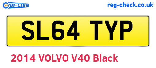 SL64TYP are the vehicle registration plates.