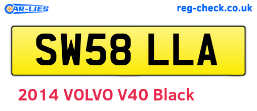 SW58LLA are the vehicle registration plates.