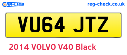 VU64JTZ are the vehicle registration plates.
