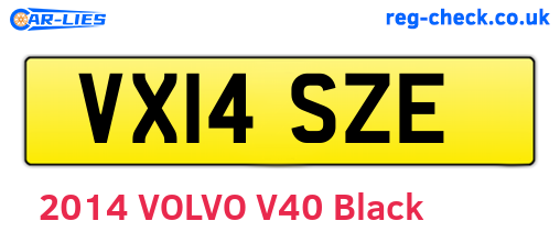 VX14SZE are the vehicle registration plates.