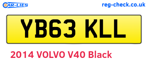 YB63KLL are the vehicle registration plates.