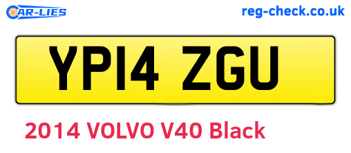 YP14ZGU are the vehicle registration plates.