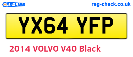 YX64YFP are the vehicle registration plates.