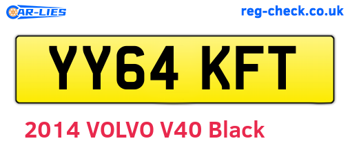 YY64KFT are the vehicle registration plates.