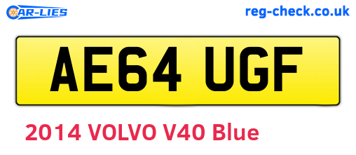 AE64UGF are the vehicle registration plates.