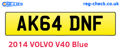AK64DNF are the vehicle registration plates.