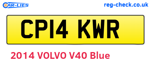 CP14KWR are the vehicle registration plates.