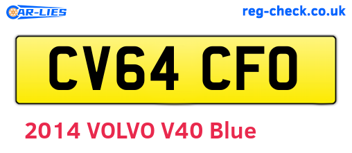 CV64CFO are the vehicle registration plates.