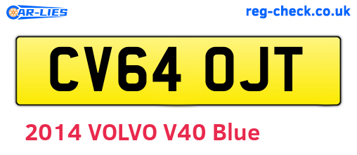 CV64OJT are the vehicle registration plates.