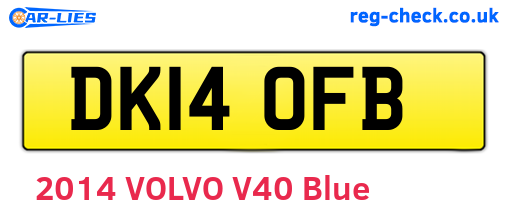 DK14OFB are the vehicle registration plates.