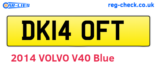 DK14OFT are the vehicle registration plates.