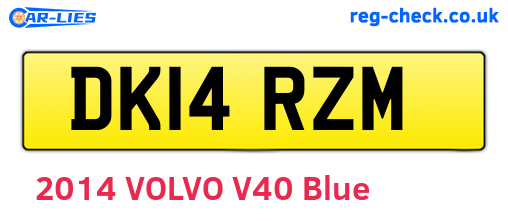 DK14RZM are the vehicle registration plates.