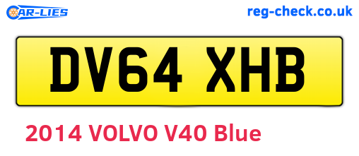 DV64XHB are the vehicle registration plates.