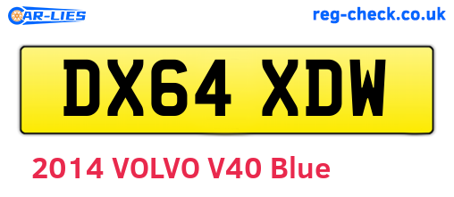 DX64XDW are the vehicle registration plates.