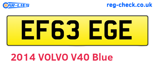 EF63EGE are the vehicle registration plates.