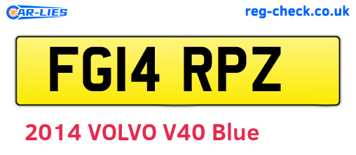 FG14RPZ are the vehicle registration plates.