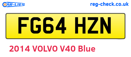 FG64HZN are the vehicle registration plates.