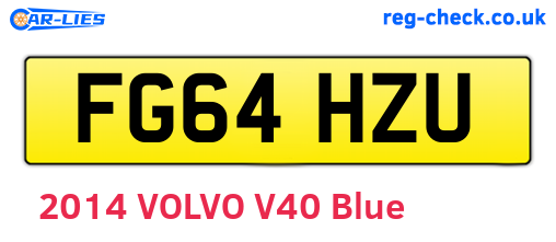 FG64HZU are the vehicle registration plates.