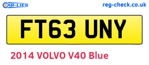 FT63UNY are the vehicle registration plates.