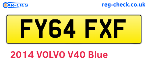FY64FXF are the vehicle registration plates.