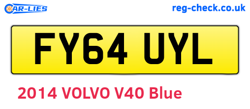 FY64UYL are the vehicle registration plates.