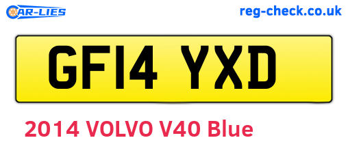 GF14YXD are the vehicle registration plates.