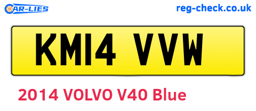 KM14VVW are the vehicle registration plates.