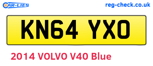 KN64YXO are the vehicle registration plates.