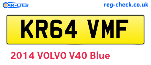 KR64VMF are the vehicle registration plates.