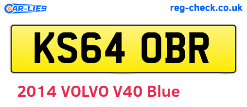 KS64OBR are the vehicle registration plates.