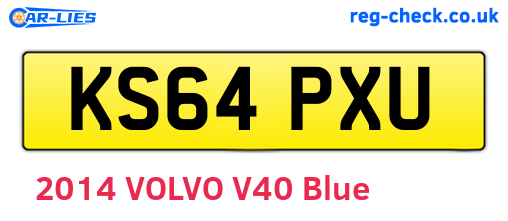 KS64PXU are the vehicle registration plates.