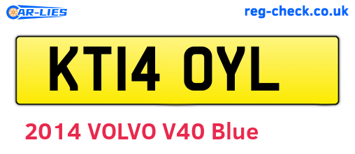 KT14OYL are the vehicle registration plates.