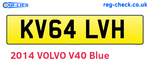 KV64LVH are the vehicle registration plates.